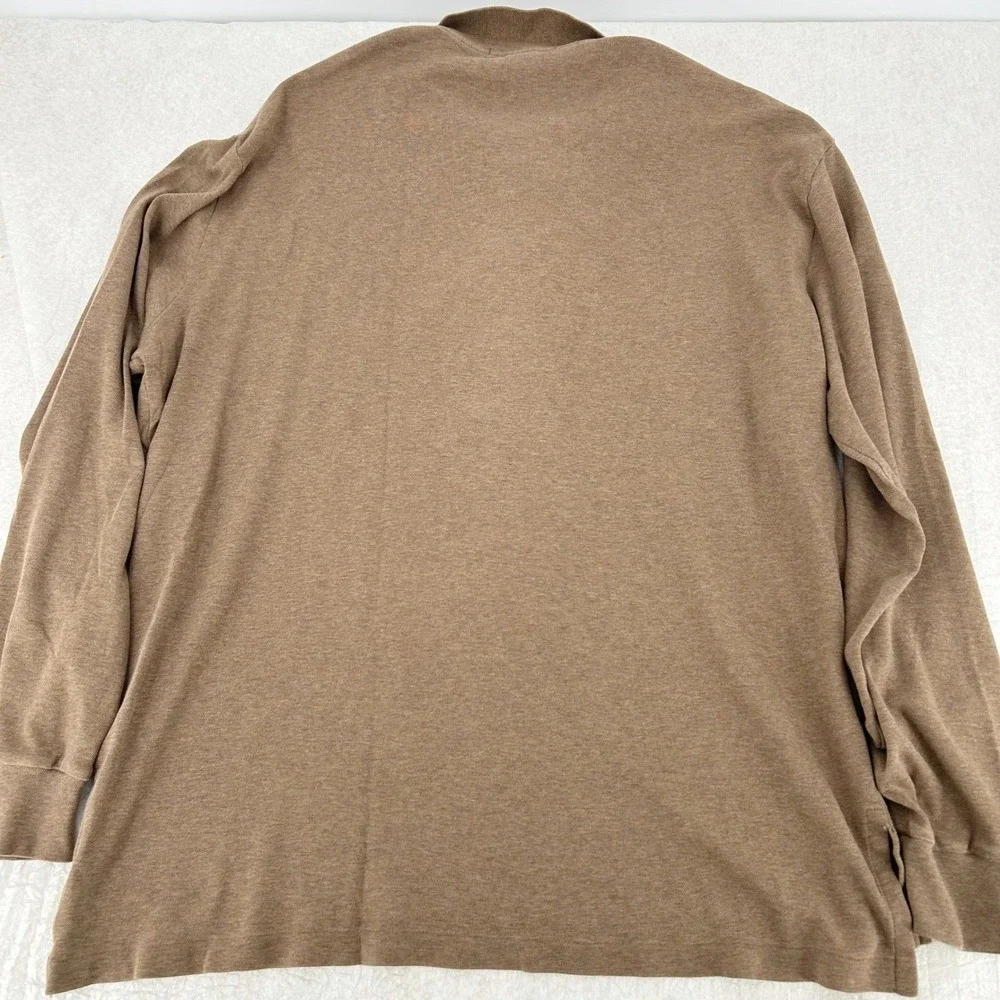 Polo Ralph Lauren Long Sleeve‎ Polo Mens XL Brown Cotton Pique Classic Old Money